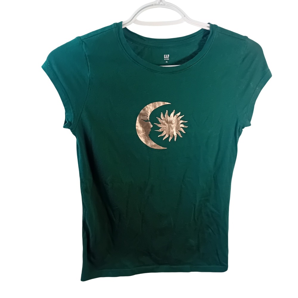 GAP Big Kids Sun Moon Whimsygoth Metallic Foil Graphic Tee T-Shirt Streetwear XL